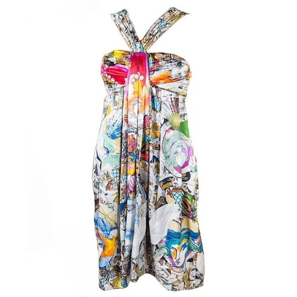 - VERSACE Julie Verhoeven Print Silk Dress size 4 - Picture 1 of 8